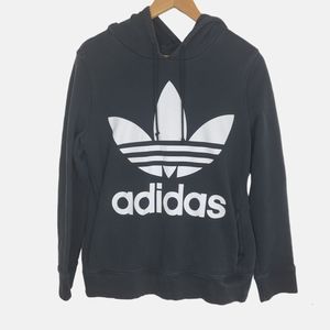 Adidas Black Trefoil Hooded Sweatshirt / Hoodie Medium